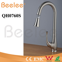 Brass Single Handle Brushed Nickle Pull Down Sink Kitchen Faucet